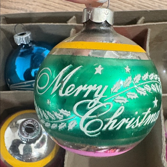 Vintage Glass Christmas Ornaments Mixed Colors Germany Shiny Brite Style - Picture 7 of 16